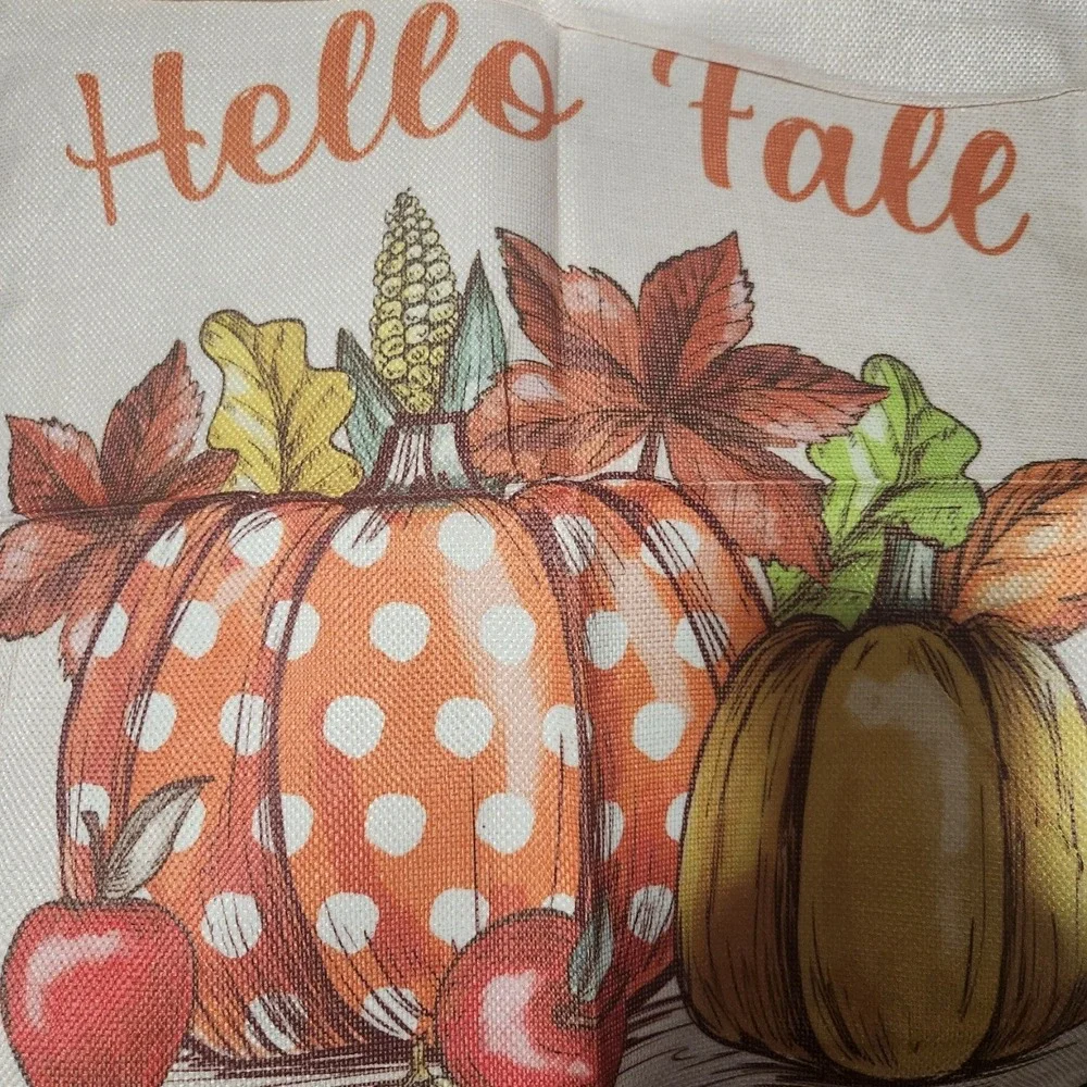 Fall Pillow Covers 18x18 Set Hello Fall Thankful Grateful Blessed Pumpkin Zipper